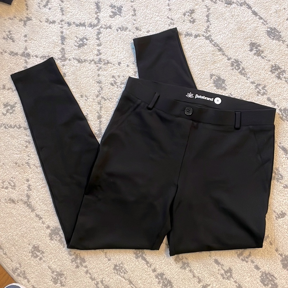 Betabrand skinny black yoga work pants